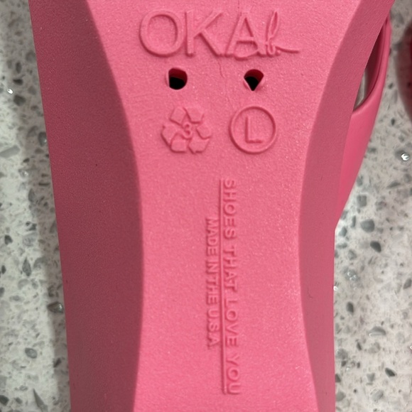 NWOT OKAB KANA WEDGE FLIP-FLOP SANDALS WOMENS SIZE L ELECTRIC PINK MATTE FINISH - Picture 4 of 11